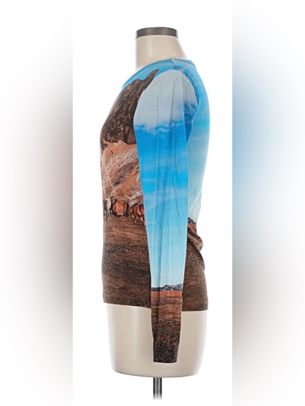 Zara Western Scene Print Long-Sleeve Size M - Picture 5 of 5